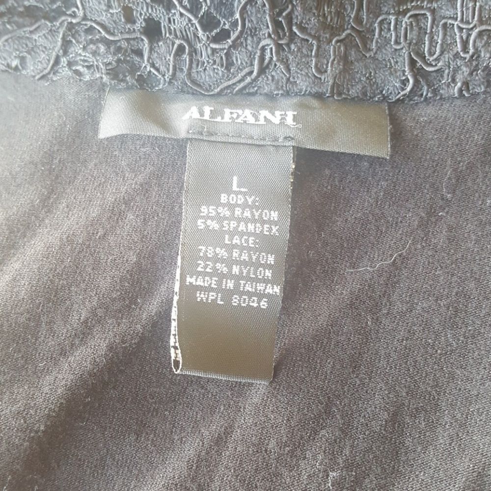 ALFANI Black Lace Open Front Jacket - Size Large - Picture 4 of 4